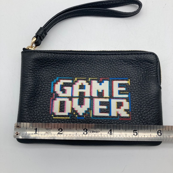 Coach Pac-Man Collection “Game Over” Glitter Leather Wristlet - Picture 5 of 6